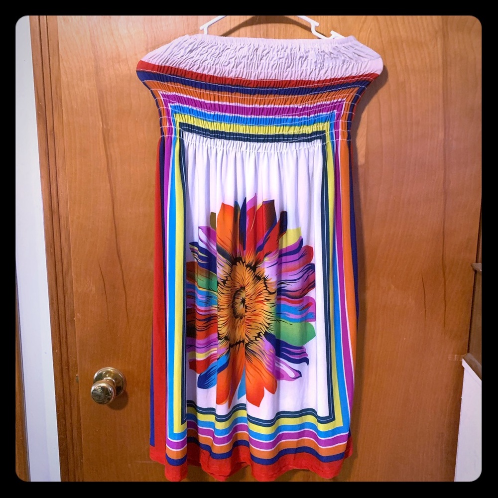 Strapless Fun Sunflower Vintage Style Sundress